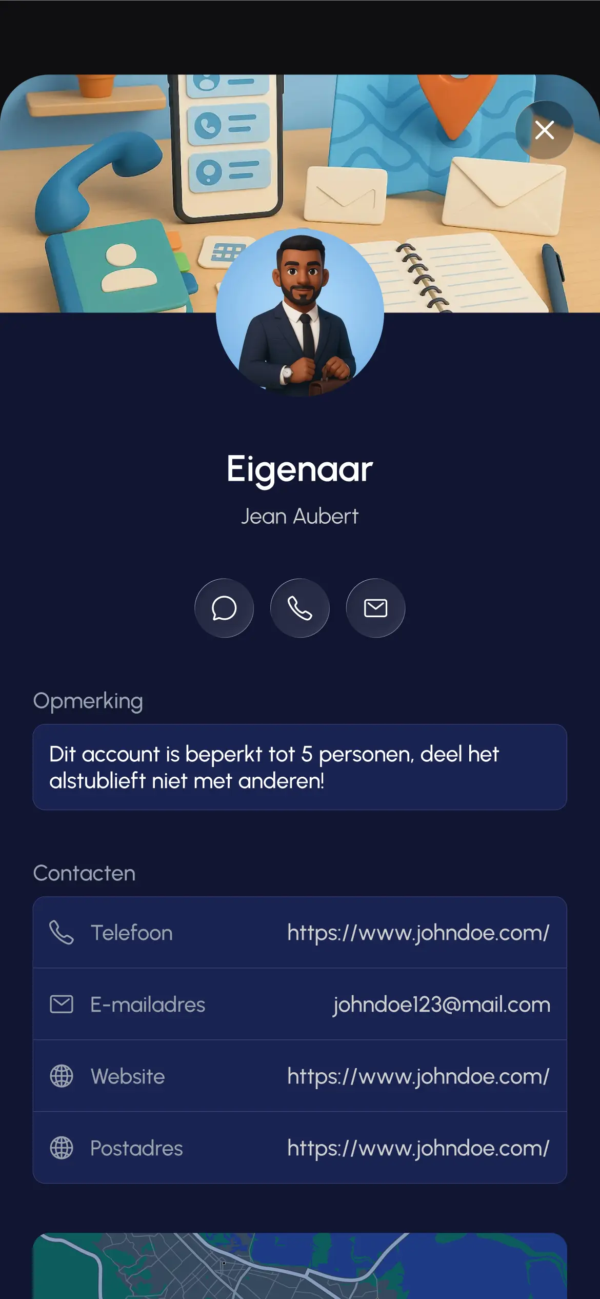 Registerkarte Kontakte