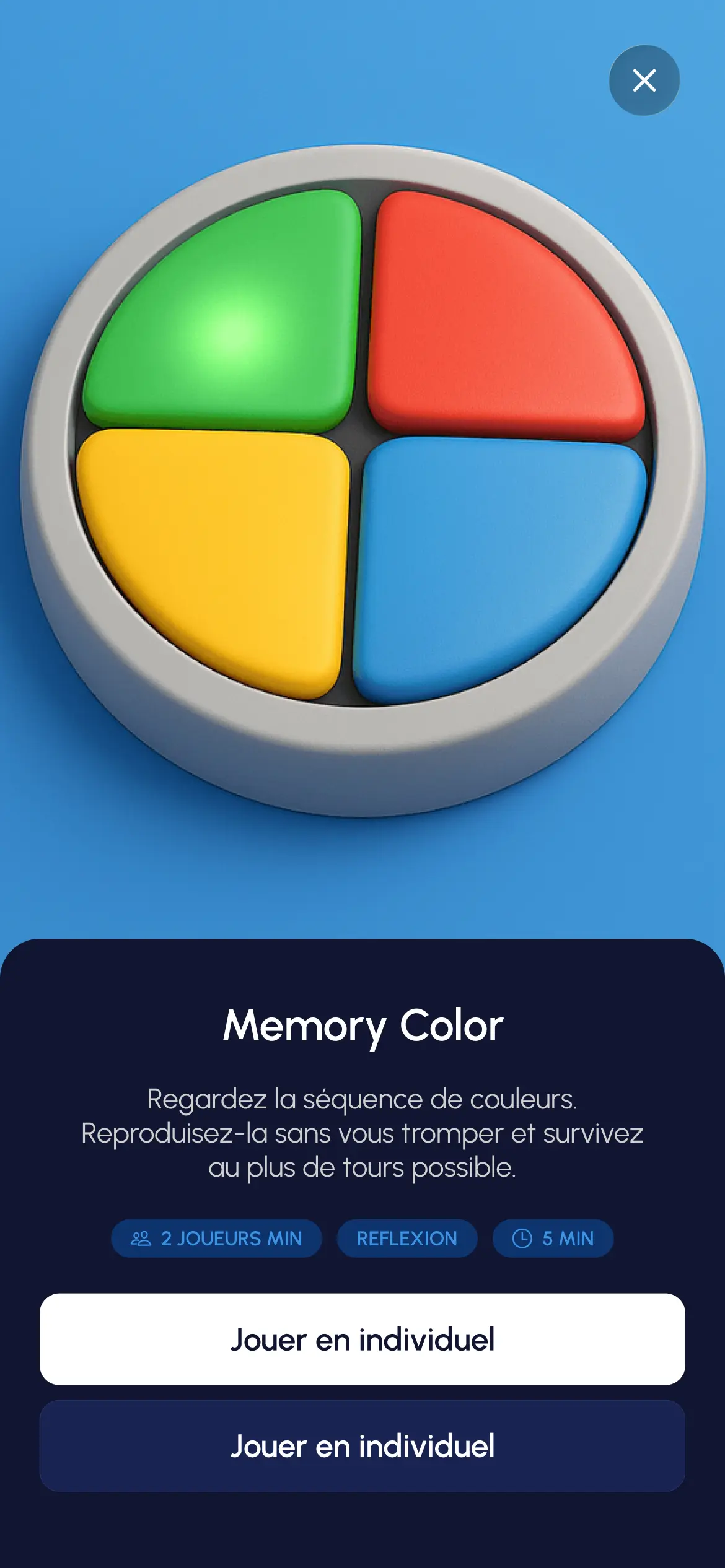 Onglet jeu pfc