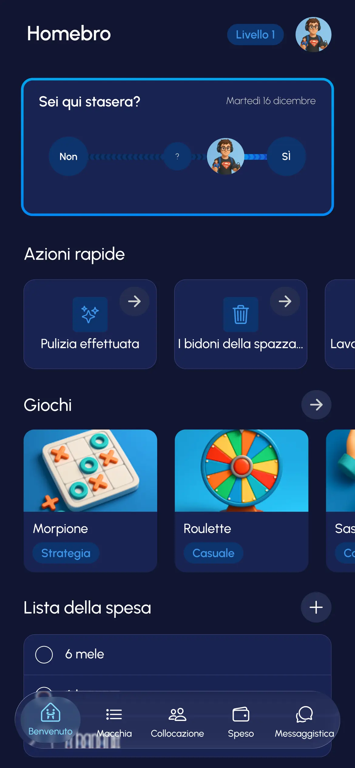 Scheda Home