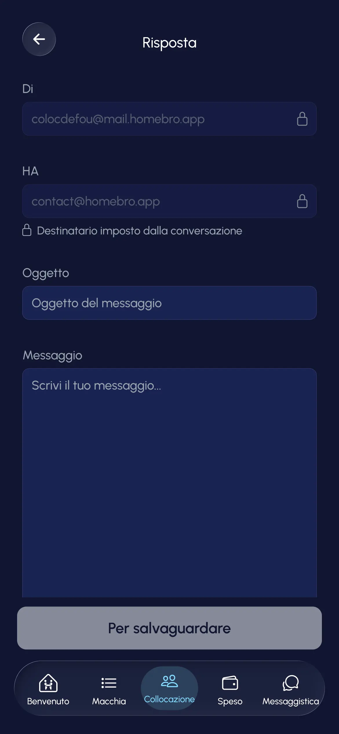 Scheda Casella di posta