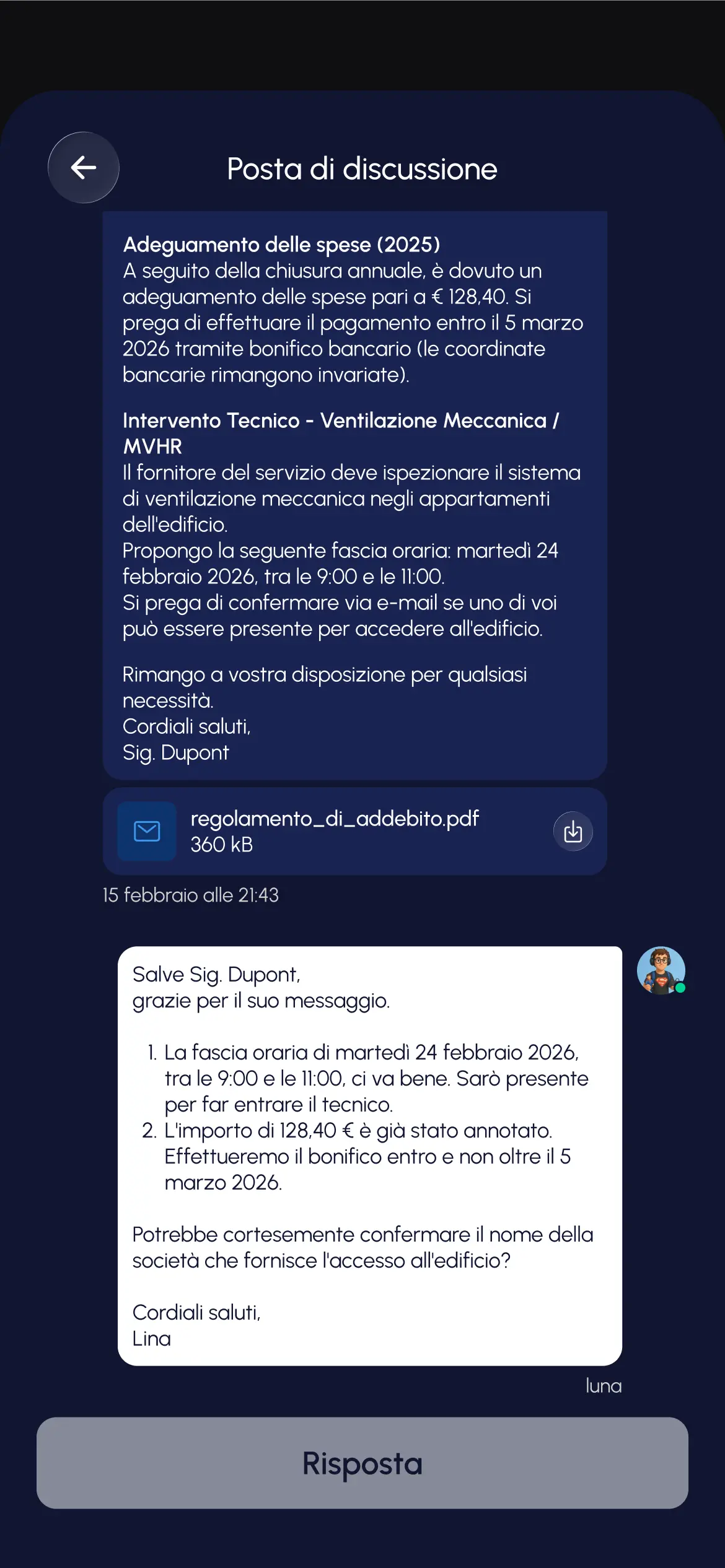 Scheda Casella di posta