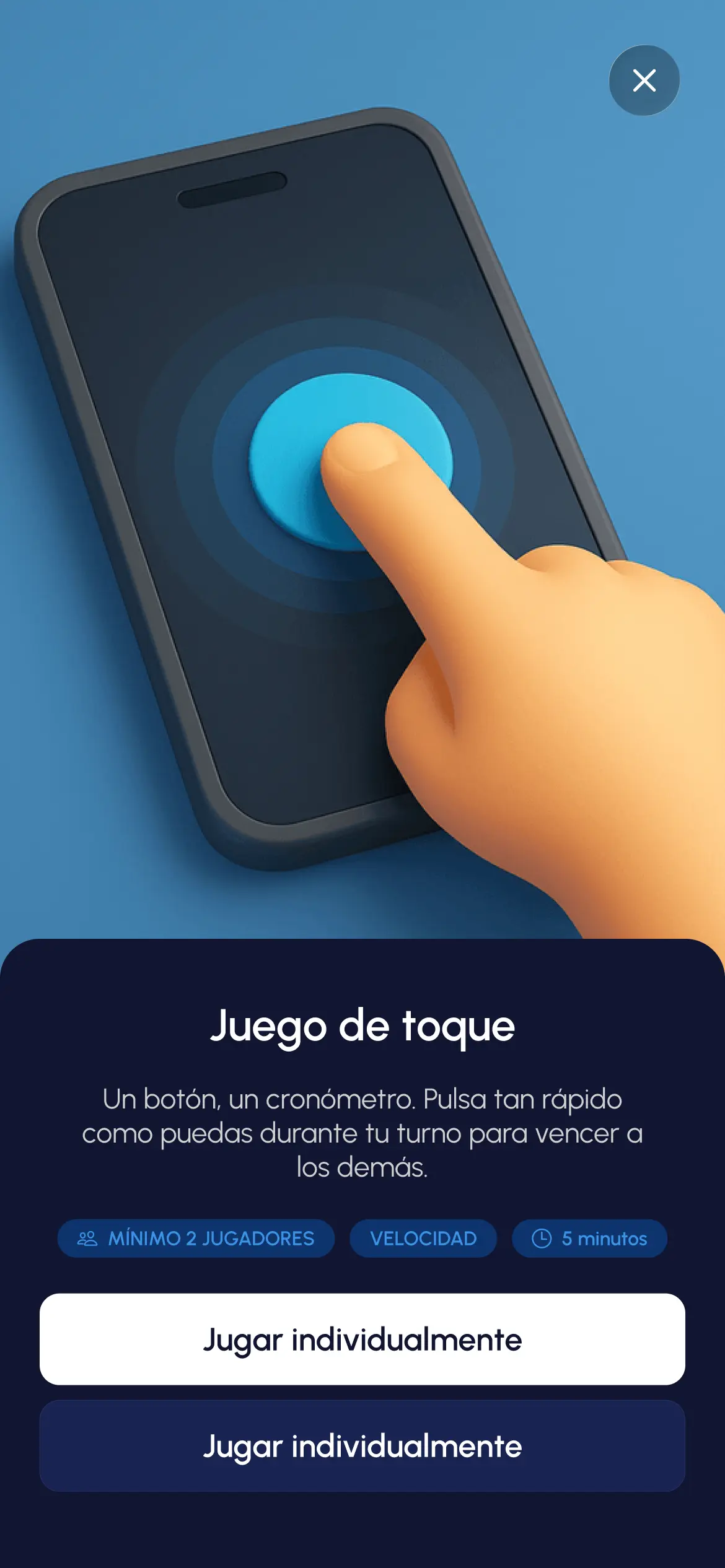 Página del juego Tap - App Homebro