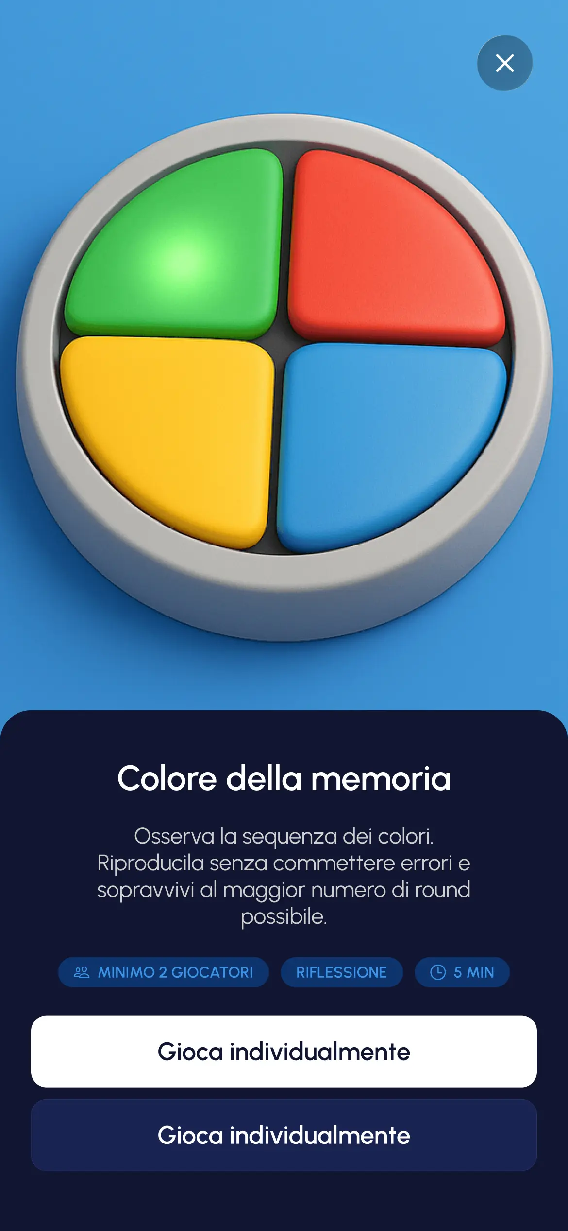 Pagina gioco Sasso/Carta/Forbici - App Homebro