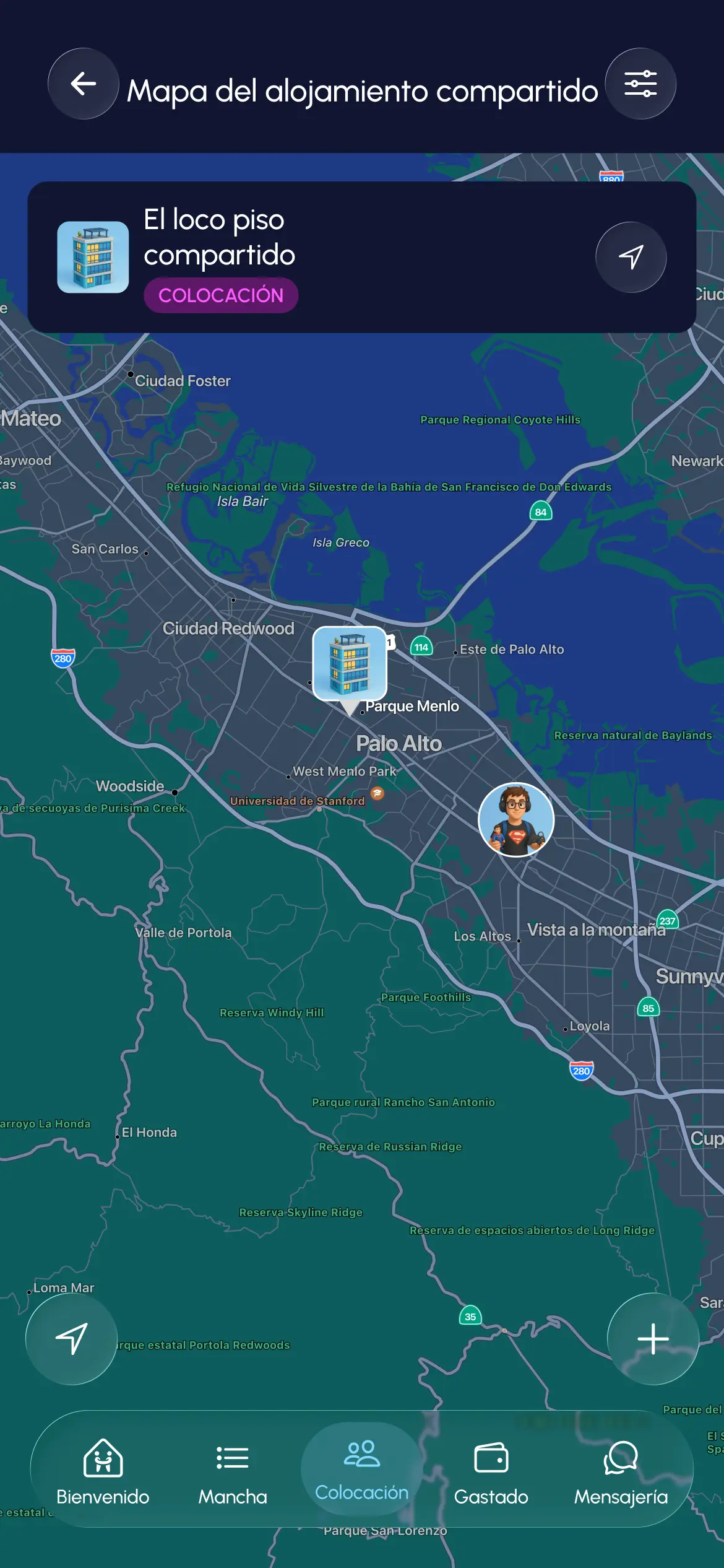 Página del mapa - App Homebro